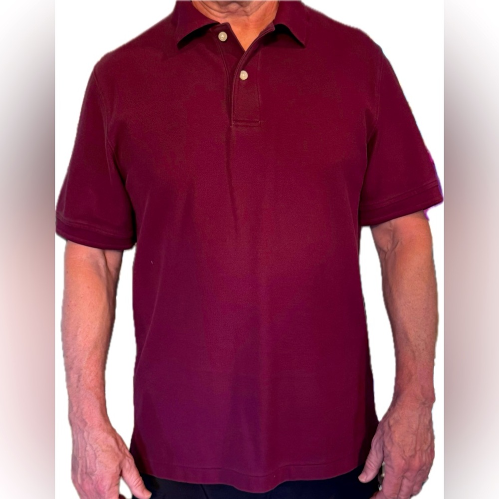 Men's LL BEAN Burgundy Polo Shirt LIKE NEW Size M Reg